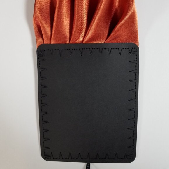 New - Men's Copper Orange Satin Pre-Folded Pocket Square Insert - Picture 5 of 5